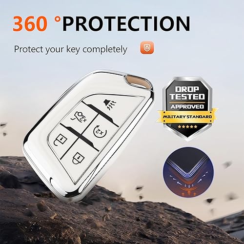 Miniatura 6 de Funda para llavero Cadillac con Diamond Keychian compatible con ATS CT5 CT6 XT4 XT5 XTS 56 botones 2020 2021 2022