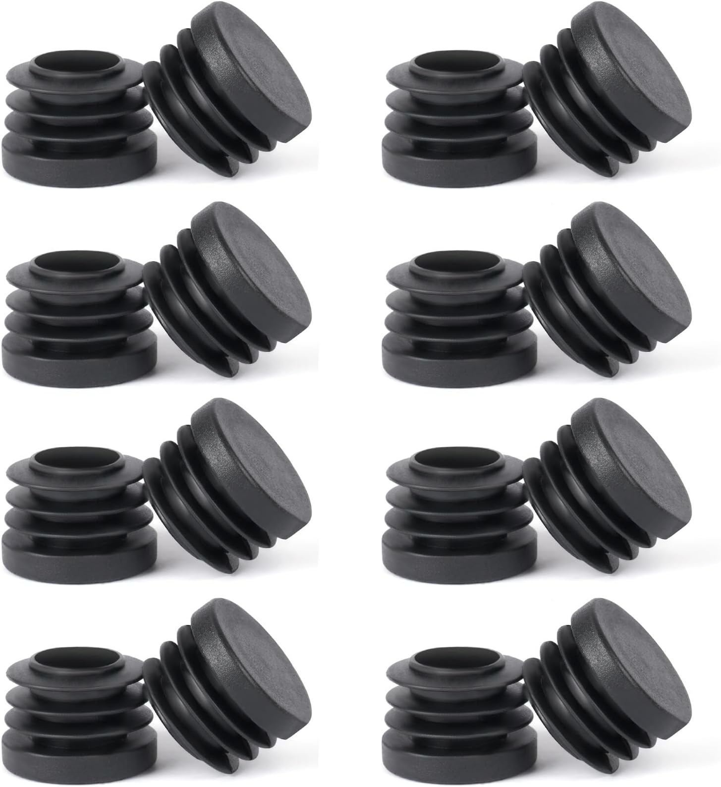 OSDUE Round Plastic End Caps, 16PCS 22mm Black Plastic Plug, Non-Slip Furniture Feet Pads, Table Foot Cover Caps Floor Protectors for Bed Chair Sofa Table Shelf（0.87”）