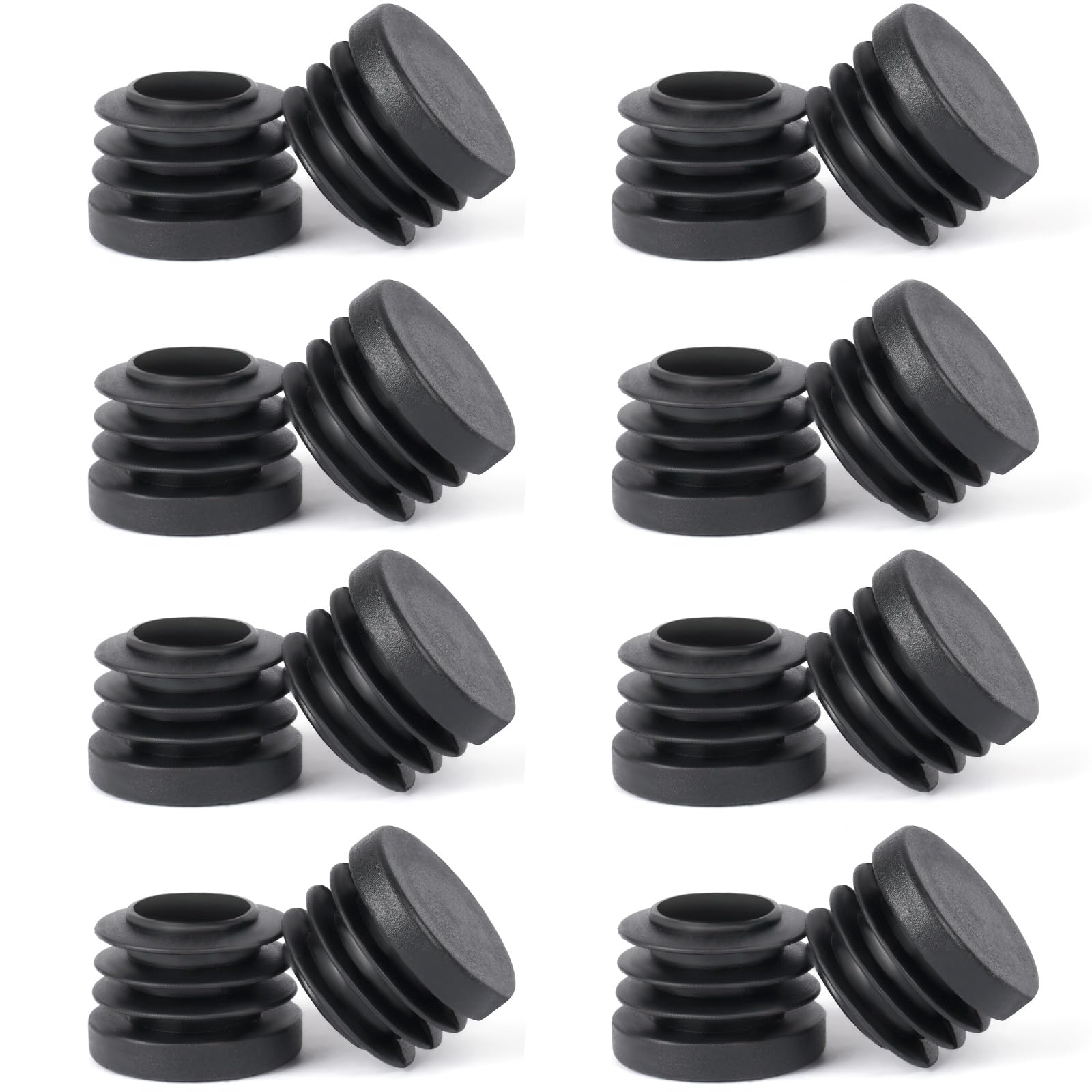 OSDUE Patas de Silla, 16 Piezas Tapón de Tubería Redondos Diámetro del Círculo 22 mm Insertos de Tubos Fabricados en Plástico, Tapones Redondos para Patas de Mesa,Sillas, Sofás