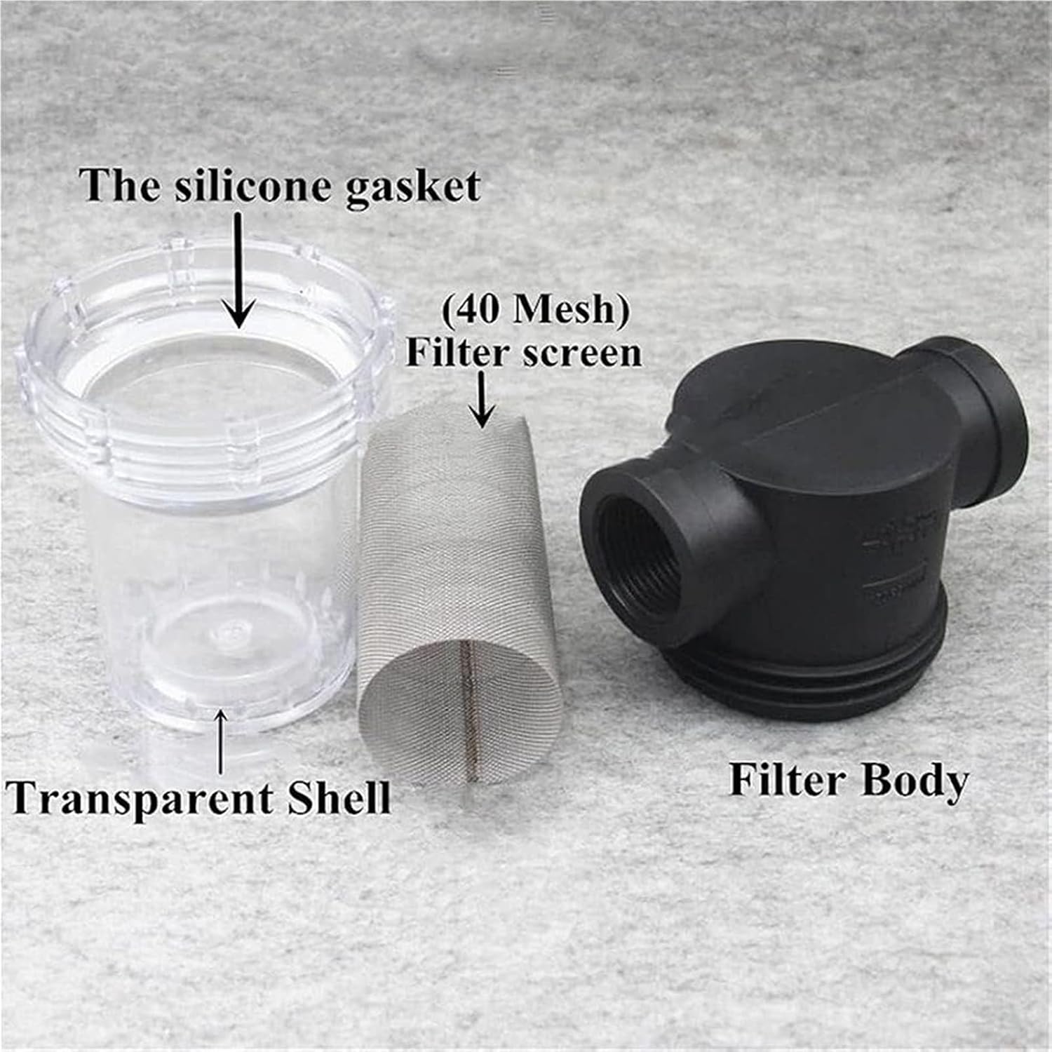 water pipe strainer inline filter, 1pcs 1/2" 3/4" 1" Inline Mesh Strainer,Irrigation High Flow Pipeline Filter Gardening Connectors(3/4")