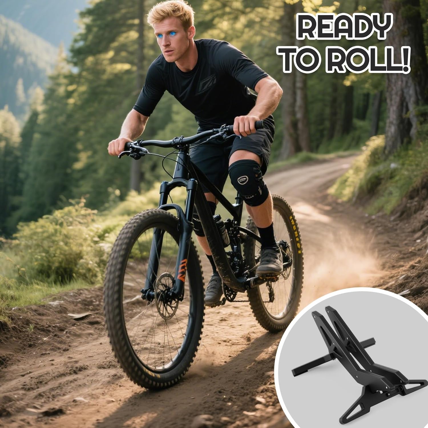 2 Pack Bike Floor Stand Adjustable Indoor Bicycle Parking Stand Fit 16-29 Wheel, Portable Bike Floor Rack for All 30-80mm Wide Tires, Mountain & Road Bicycles Indoor Outdoor Garage Storage