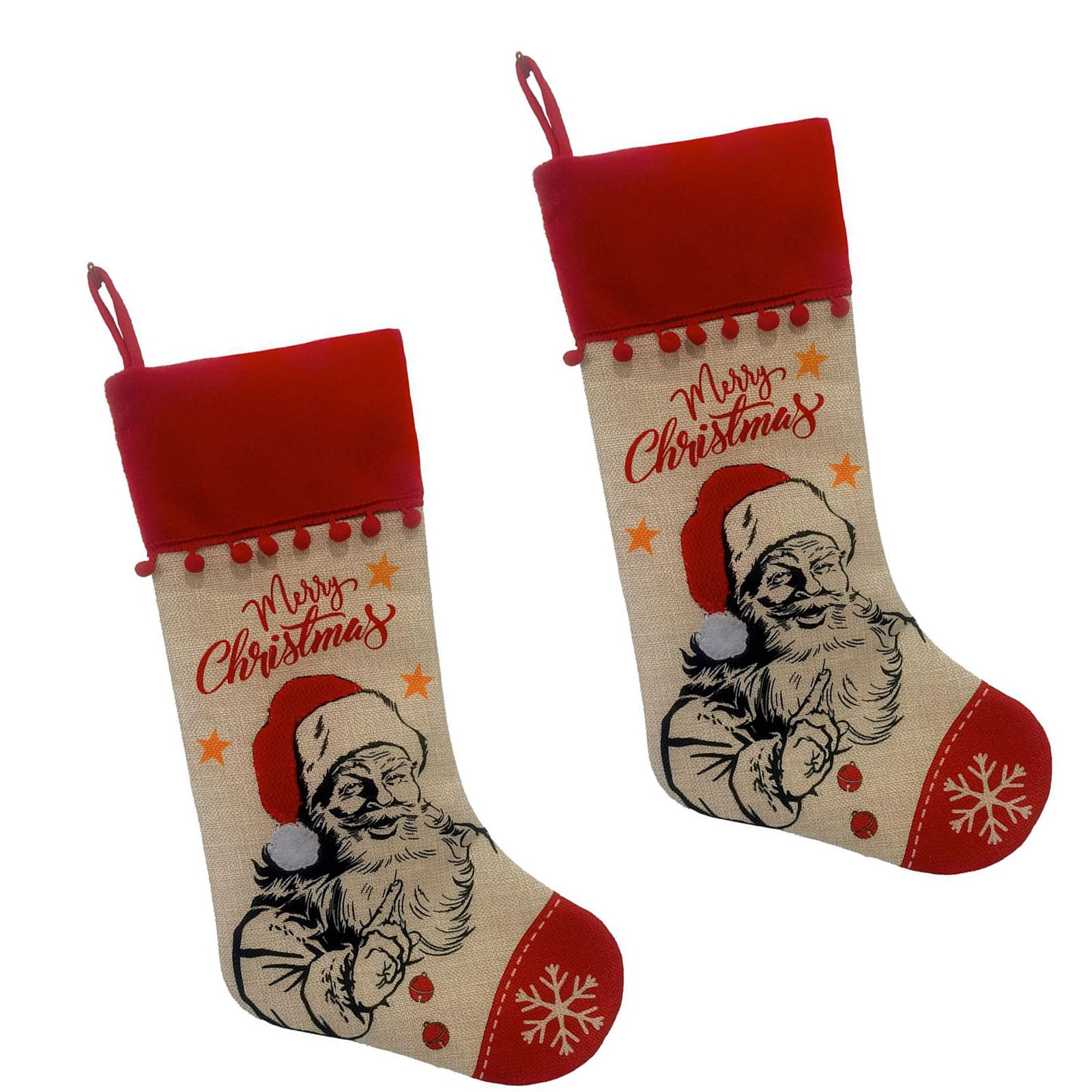 Festival Santa Claus Snowman Hessian Christmas Stockings User-friendly Hanging Decorations for Home Retail Store Holiday Display Easy to Install Santa Claus