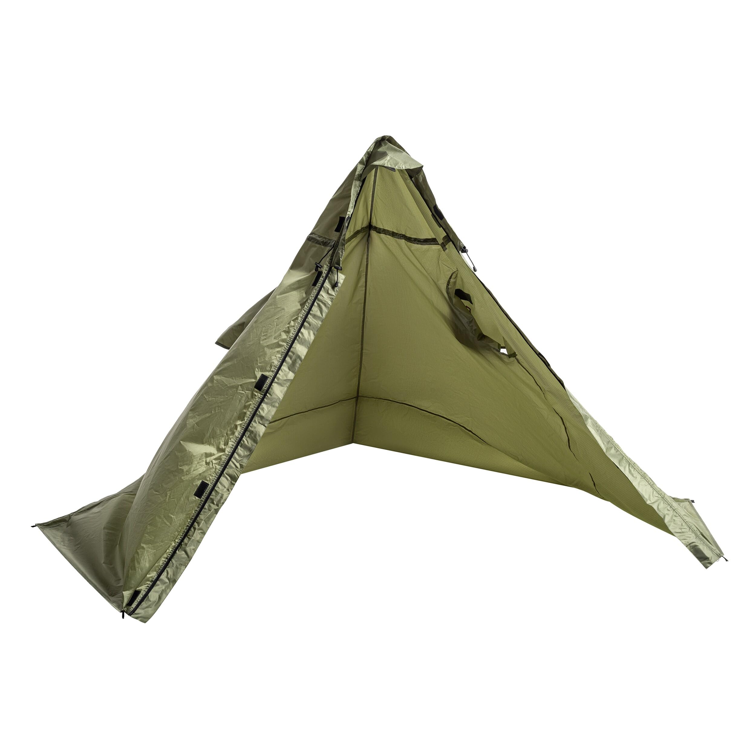 Badger outdoor Timber ponczo przeciwdeszczowe z funkcją namiotu, oliwkowe – wodoszczelne, 5000 mm, wyposażenie survivalowe, ponczo Bundeswehry, na wędrówki, rower, kemping