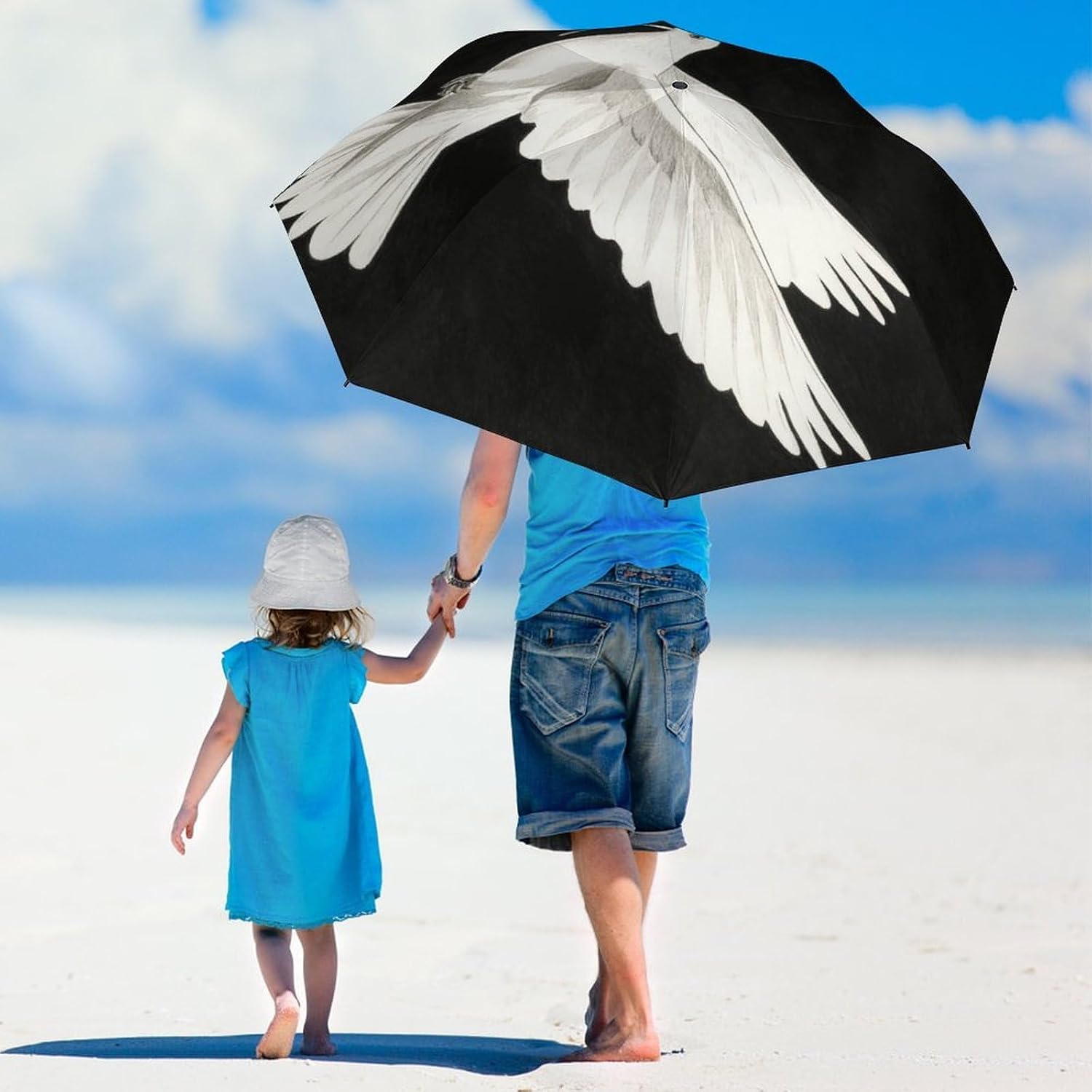 White Dove Peace Symbol Golf Umbrellas-2 Fold Automatic,Windproof Umbrella with Portable,Strong,Folding Umbrella for Women Men