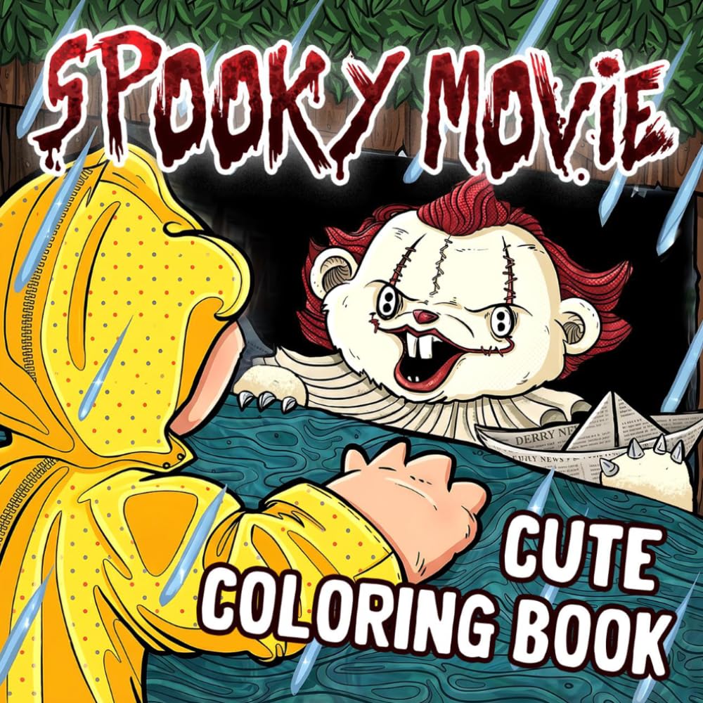 Spooky Cute Movie Coloring Book: A Kawaii Horror Coloring Journey for Adults Relaxation, Featuring Cute Creepy Characters in Cinema-Inspired Scenes for Fans of Dark Humor and Twisted Fun