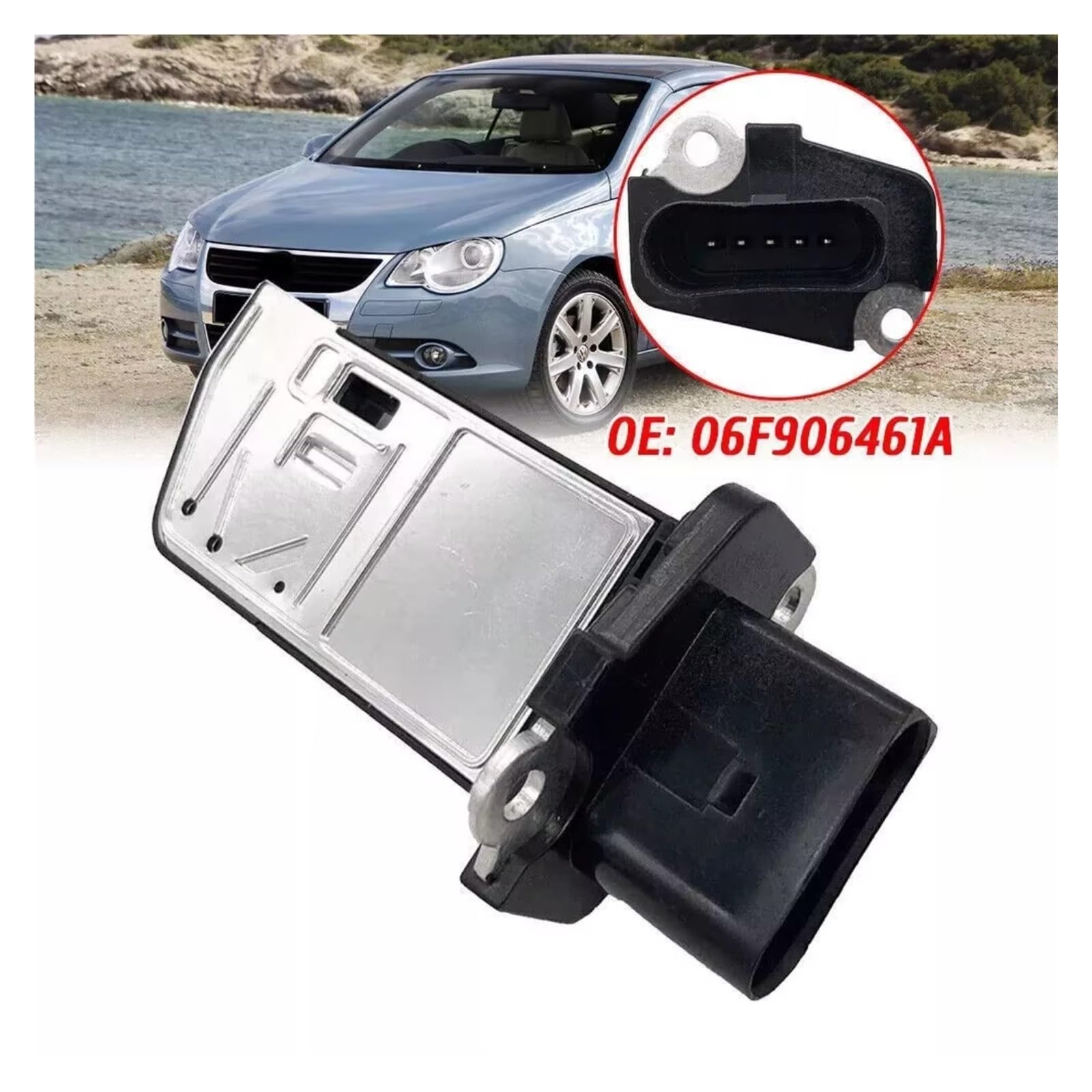 Compatible Con Vw Para Jetta Para Mk5 2,0 T Para Passat Para B6, 2006-2008 Piezas De Sensor Medidor Flujo Aire Masivo Coche 5 Pines 06F906461A MAF Coche