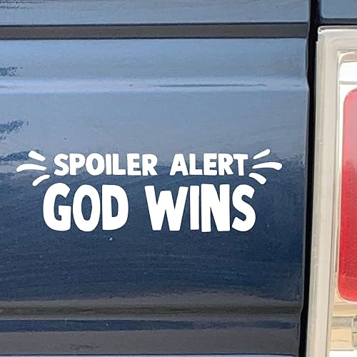 Miniatura 2 de Spoiler Alert God Wins - Calcomanía de vinilo de bomba para automóvil, camión, computadora, en cualquier lugar, vinilo premium para exteriores de 6