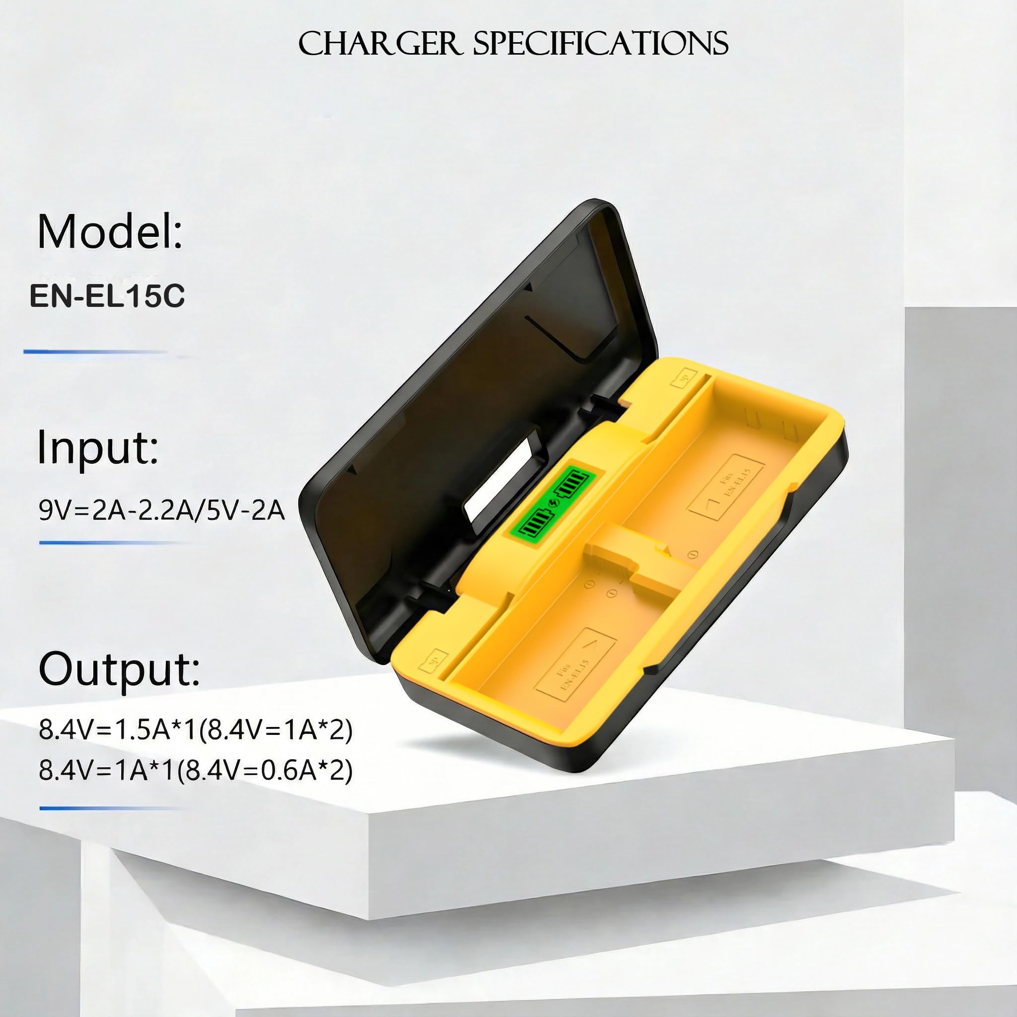 2 batterie EN-EL15 EN-EL15C EN-EL15b con caricabatterie per Nikon Z6, Z6II, Z6 iii, Z7, Z7II, Z8 D7500 D7000 D7100 D7200 D500 D600 D610 D750 D780 D800 D800E D810A D850