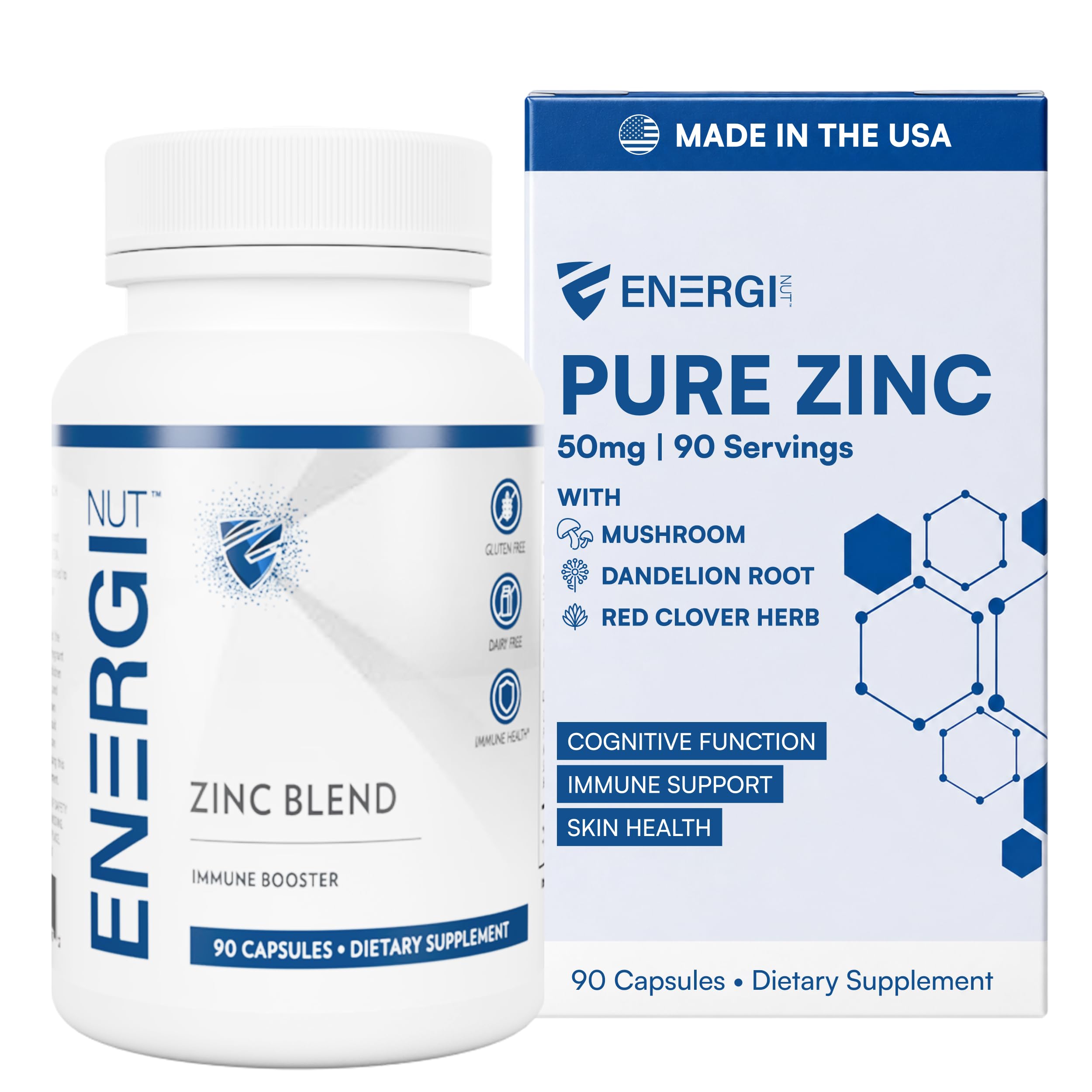 Energi Zinc Chelate Blend, Immune Support Supplement, 90 Capsules