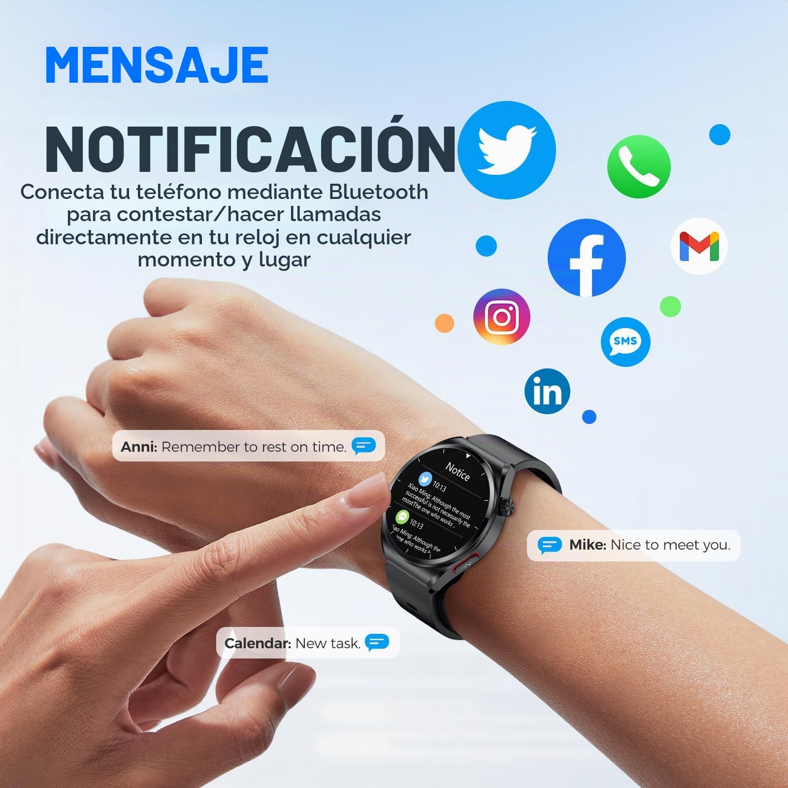 Reloj Inteligente Hombre Mujer, IPS HD 1.39”Smartwatch, Batería con 30 días Duración, 100 Modos Deportivos, 30 Idiomas, Proporciona SpO2/Temperatura/Sueño/ácido úrico (Rojo)