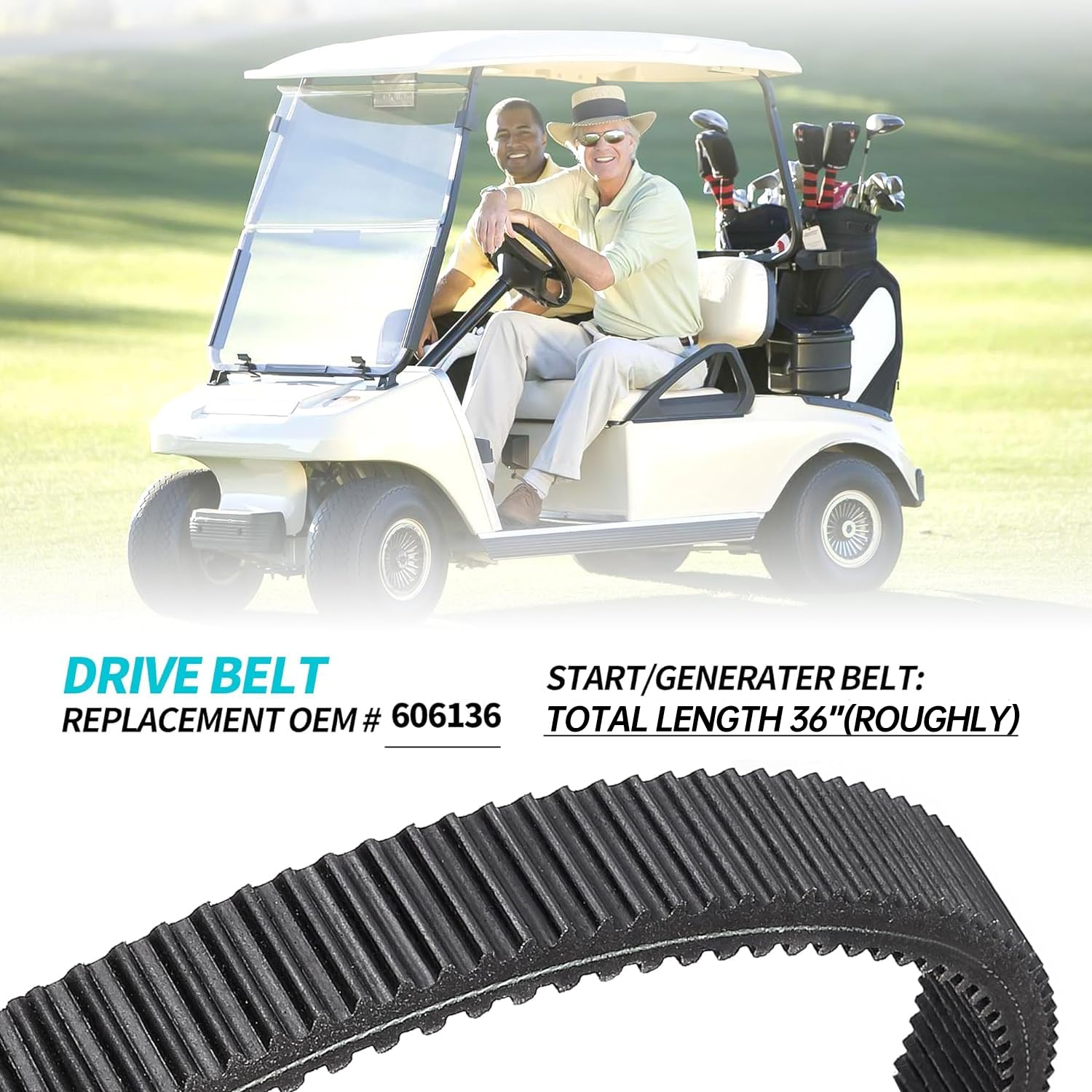 Amazon.com : 10L0L Golf Cart Clutch Drive Belt 606136 for EZGO TXT