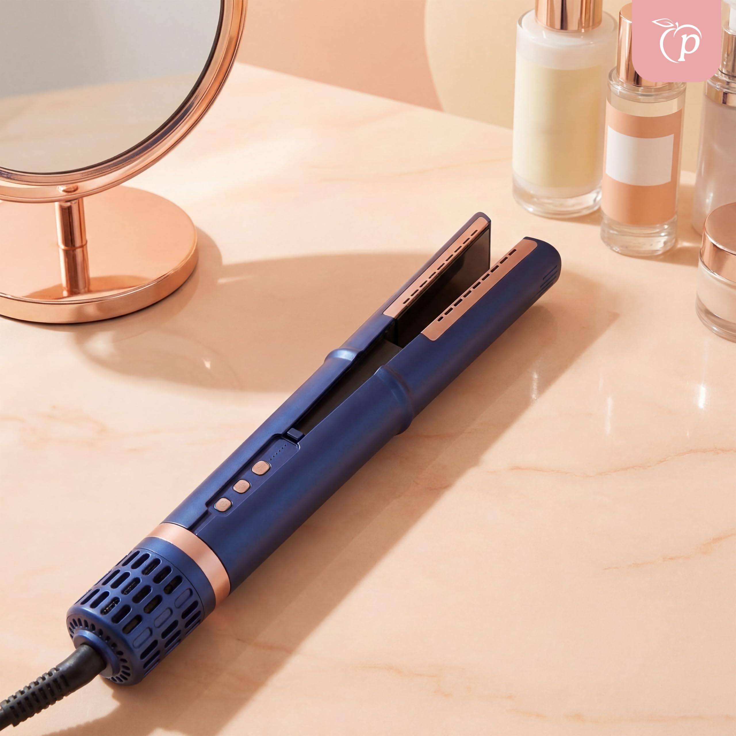2-in-1 Asciugacapelli & Piastra per Capelli | Asciuga e Liscia i Capelli in Un Solo Strumento | 4 Temperature & 3 Velocità | Tecnologia Ionica | 31x8 cm | Blu, Rosa