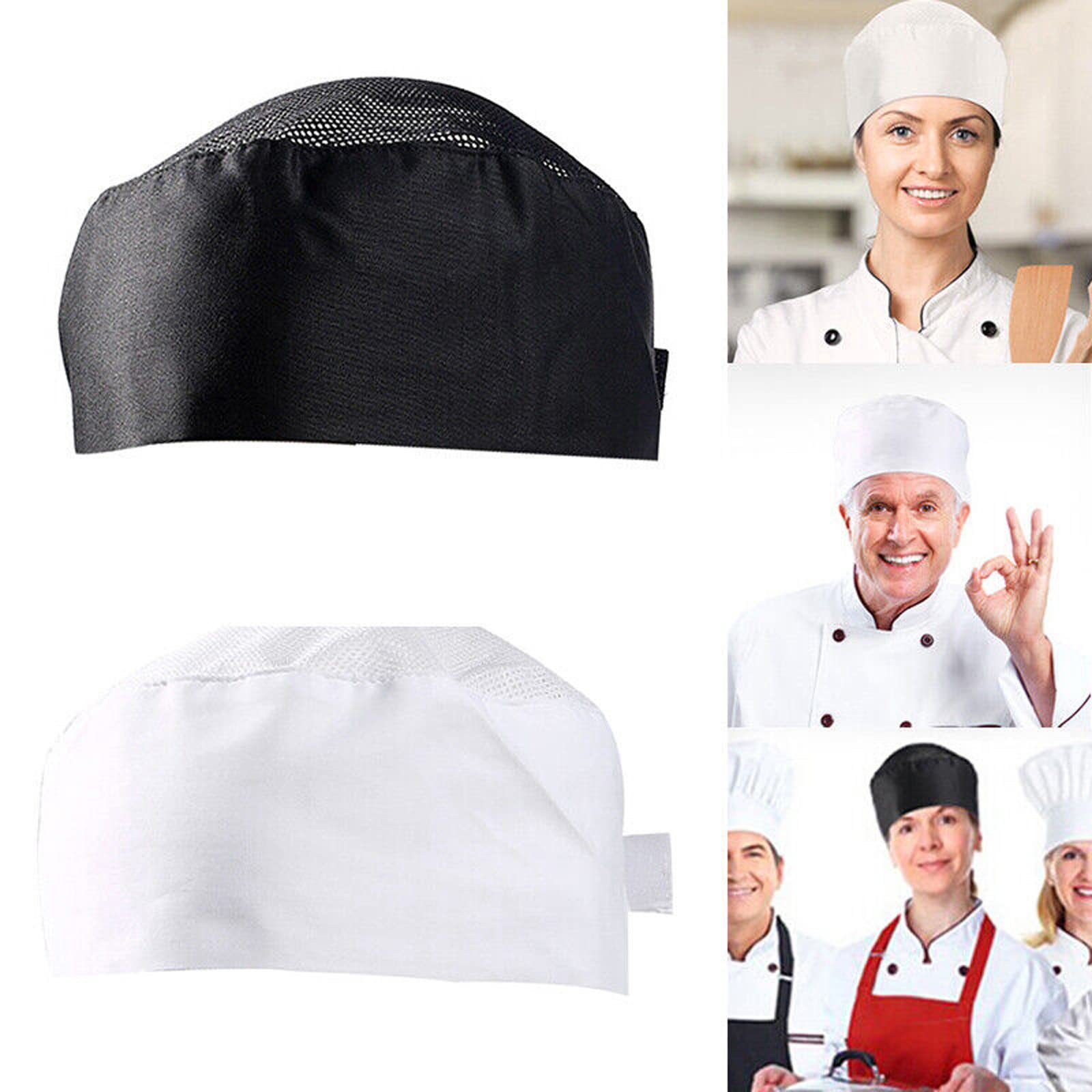 2 Piezas Sombreros de chef unisex para cocina, Gorros de chef, gorro de gastronomía, gorro de cocina para servicio de alimentos, hogar ajustable