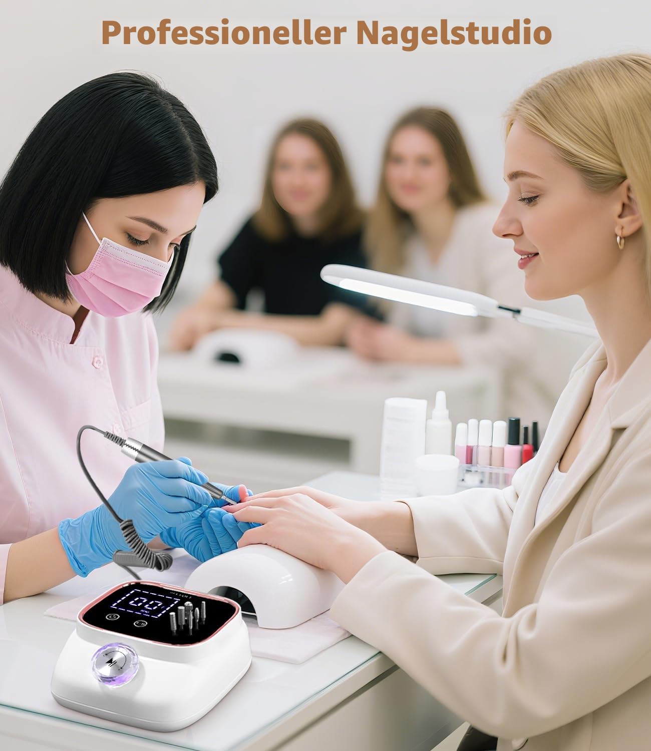Elektrisch Nagelfräser Professionell, 45,000RPM Fräser Nägel Maniküre Set | Nail Drill für Gelnägel, Tragbare Elektrische Nagelfeile, mit Nagelfeile Maniküre Pediküre Zubehör Set für den Nagelstudios