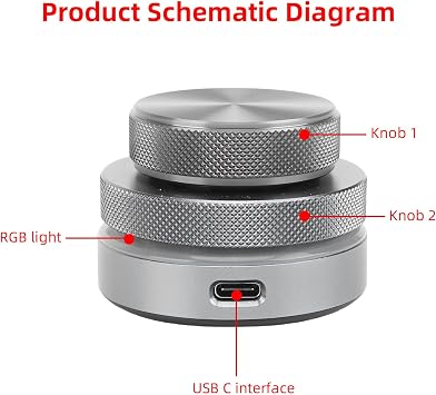 LICAEVEY Volume Control Knob, 2.4G Bluetooth USB C Wired Modes, 360 Rotary Knob, One Key Shortcut Functions, Multimedia Controller for Phone PC Tablet