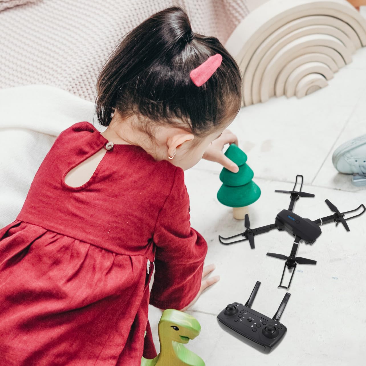 Kleine Faltbare Drohne mit Hd-kamera, 800mah Akku und Fernsteuerung, Kunststoff-quadcopter für Kinder, Lange Betriebsdauer und Einfache Bedienung