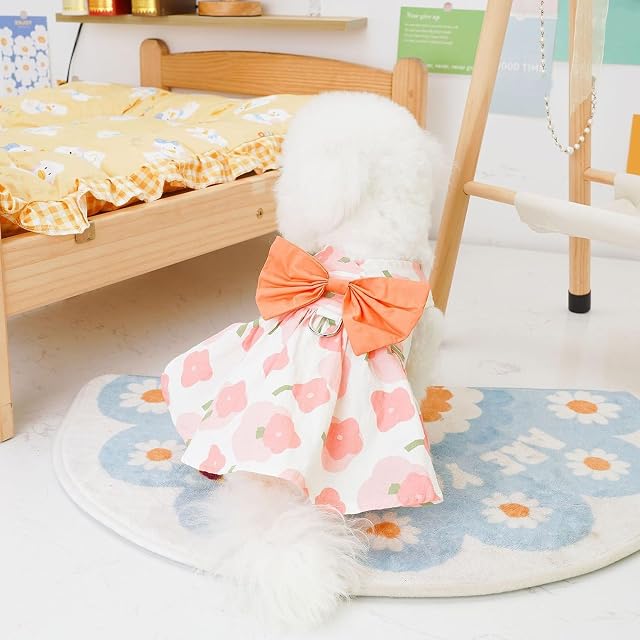 Foto 2 de 7 de Vestido para mascotas 1 juego de mascota con correa diseño de corbata de verano ultra delgado perrito…
