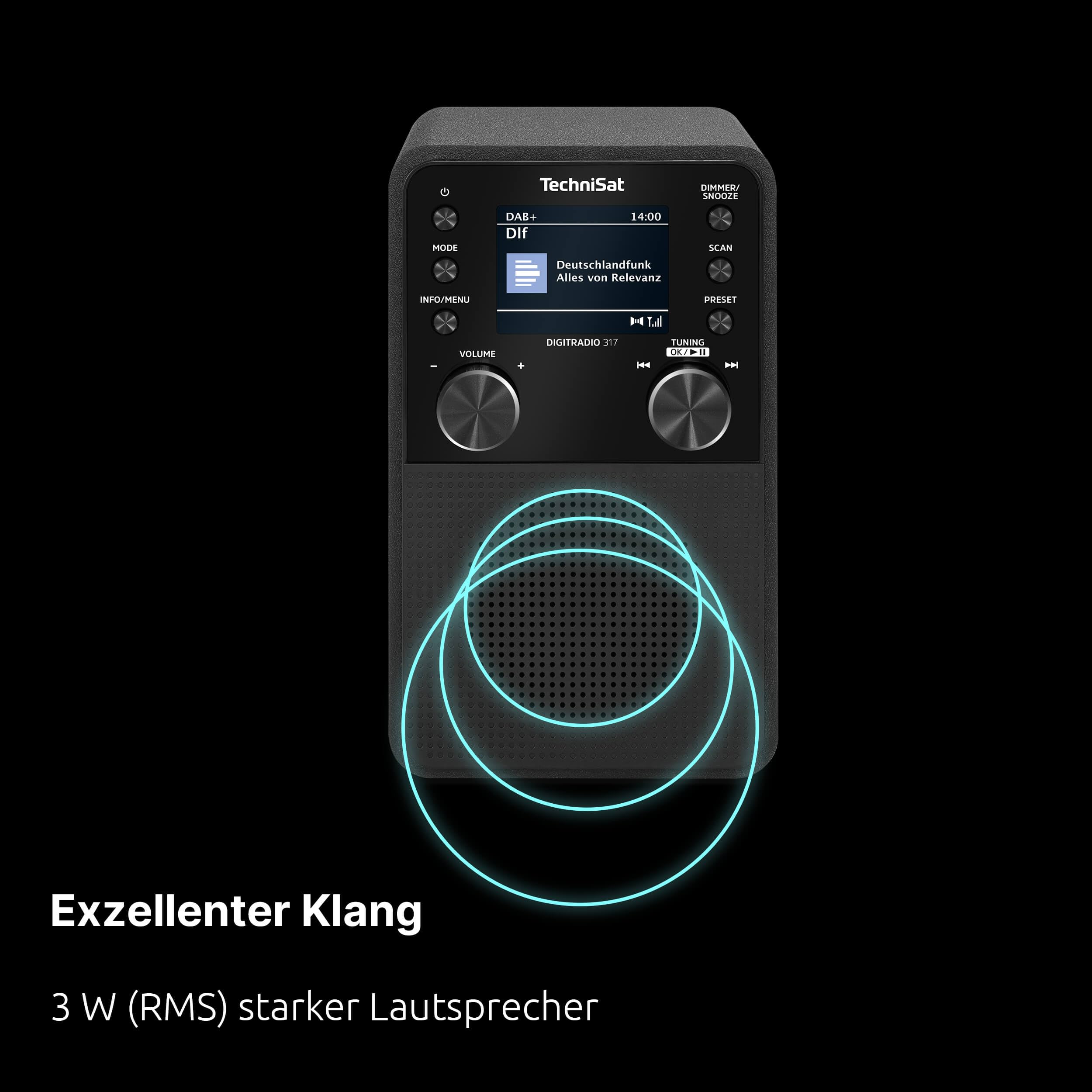 TechniSat DIGITRADIO 317 - Vertikales DAB+ UKW Radio mit Bluetooth Audiostreaming – Bild 3