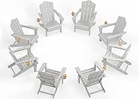 Vista 89 de Juego de sillas Adirondack plegables KINGYES de 2, Silla plegable Adirondack de HDPE para todo clima, Café