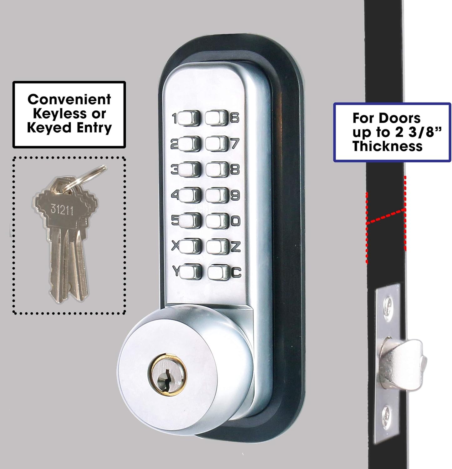 Product Deal MUTEX MX370 Mechanical Keyless and/or Keyed Entry Lock Set, 14 Digit Combination, Fits All Standard Doors, All-Weather Security for Doors, Gates, Airbnb, Garage, Warehouse, Storage Shed Limited Discount MUTEX MX370 Mechanical Keyless and/or Keyed Entry Lock Set, 14 Digit Combination, Fits All Standard Doors, All-Weather Security for Doors, Gates, Airbnb, Garage, Warehouse, Storage Shed