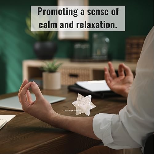 Miniatura 7 de Amazing Gemstone Estrella de Merkaba de orgón de cristal grande de selenita para meditación curativa de Reiki y rejilla de cristal