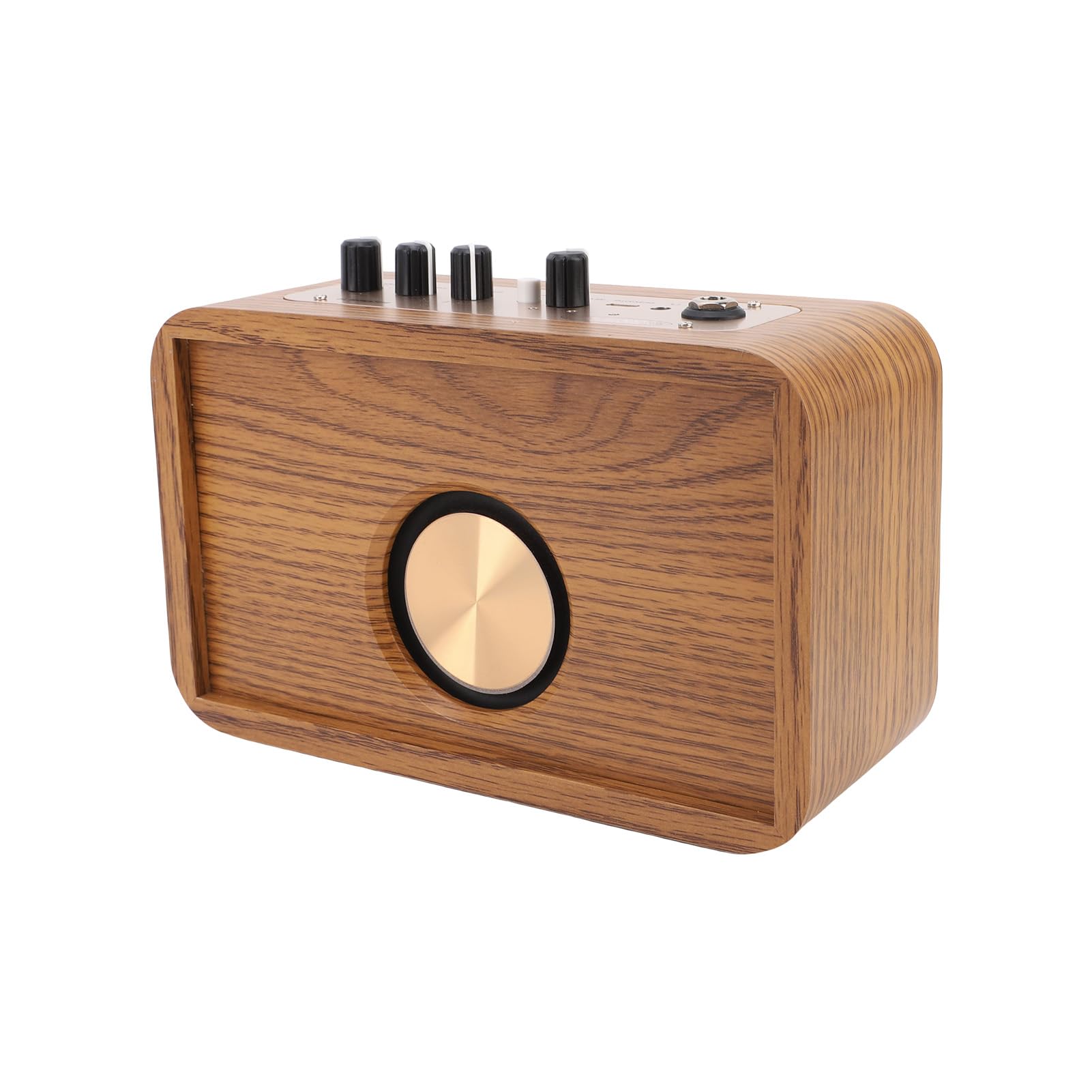 SUNGOOYUE Gitarrenverstärker, 10 W, Tragbarer -Verstärker aus Holz mit OTG-Aufnahme, Sauberer Overdrive-Töne für E-Gitarren-Straßenauftritte
