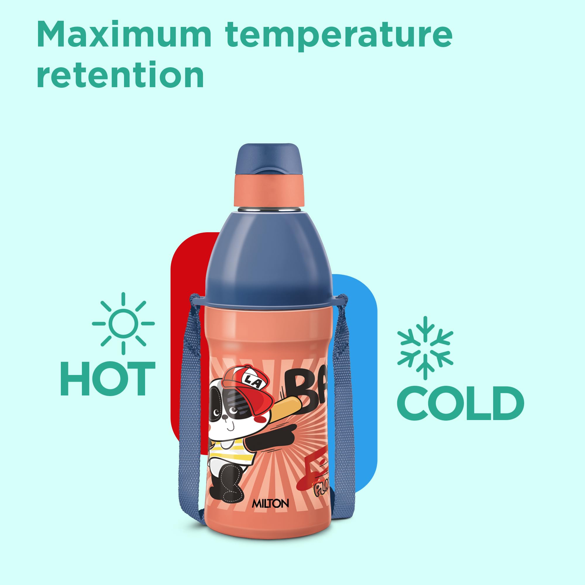 Milton Steel Benny 400 Water Bottle - Kids Leak Proof -4 Milton Steel Benny 400 Water Bottle - Kids Leak Proof -4