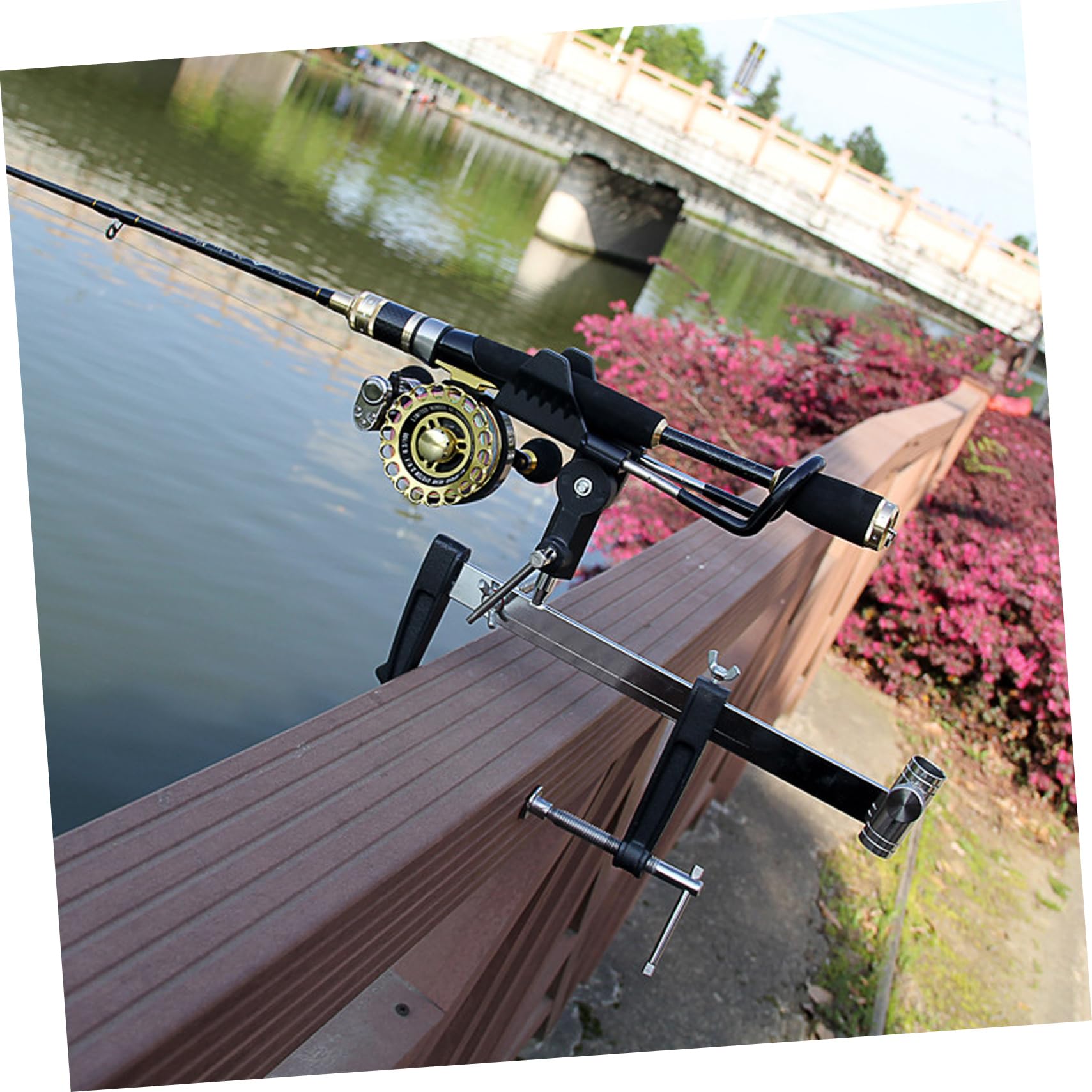 UKCOCO Support Multifonction à Pêche en Métal Portable Angle Réglable pour Canne à Pêche