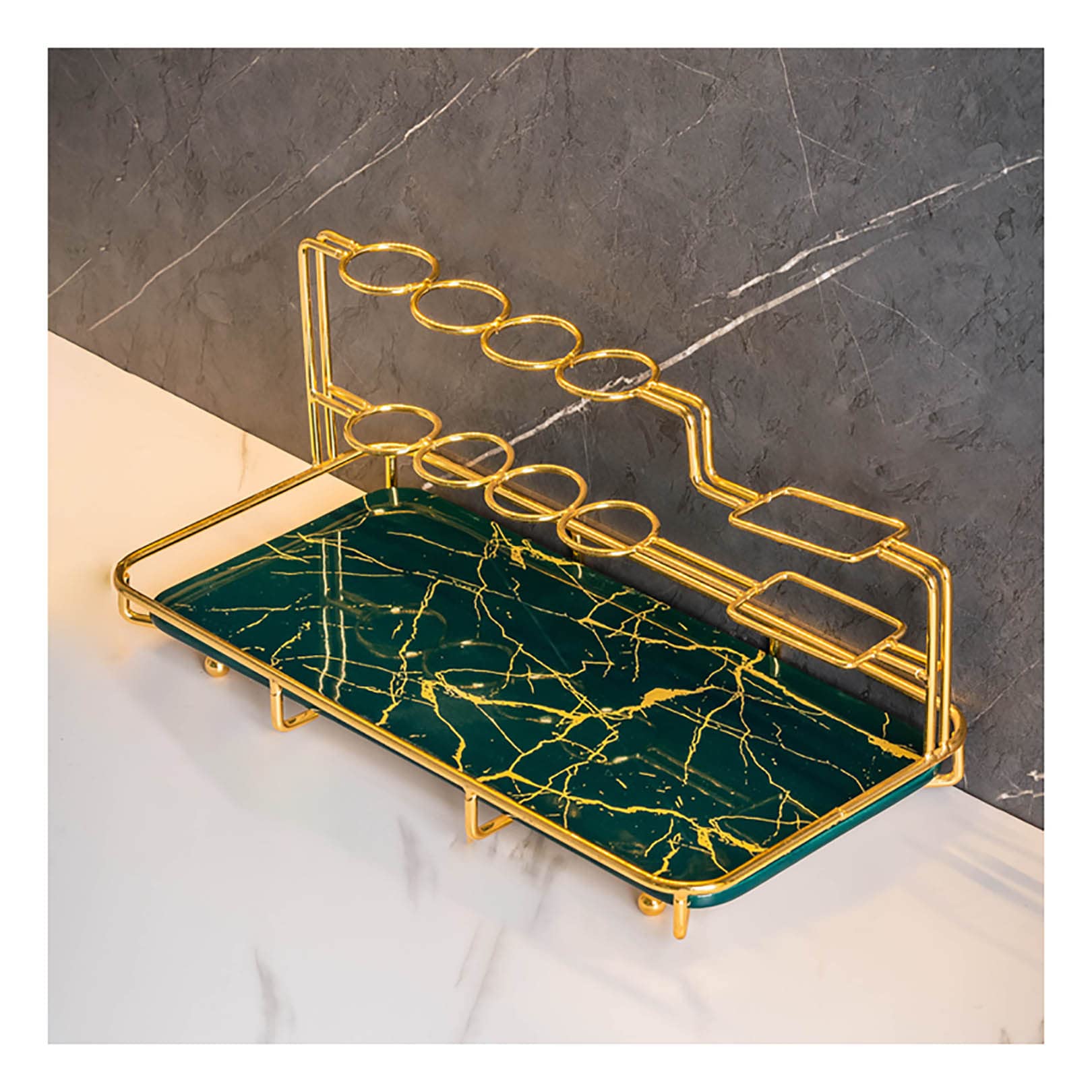 ZHINTE Toothbrush Holder Stainless Steel Rustproof Metal Bathroom Toothpaste Holder Stand for Toothbrush Toothpaste