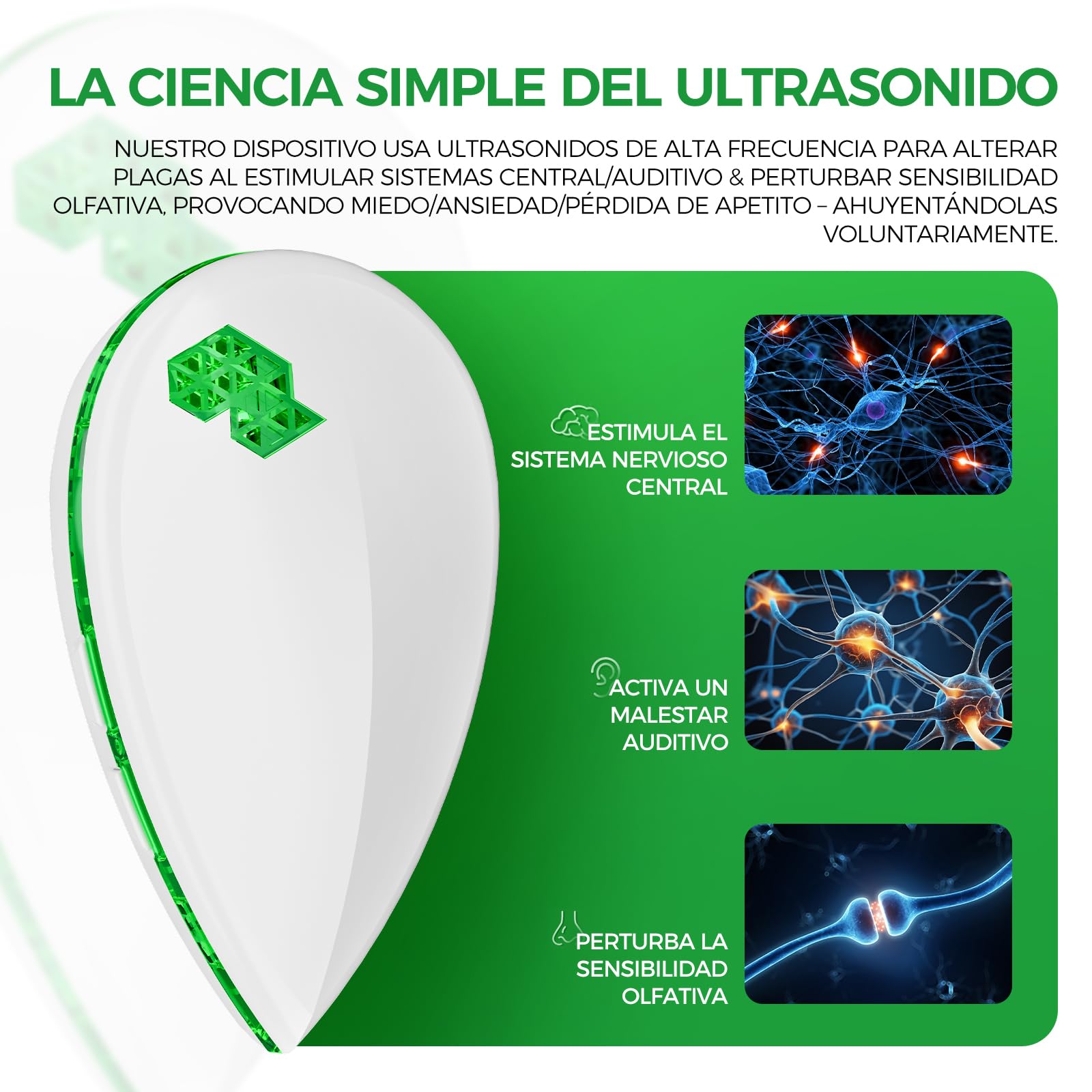 6 Pack Antimosquitos Electrónico Repelente Ultrasónico de Plagas - Repelente Mosquitos Ultrasónico 3 Modes Anti Cucarachas, Moscas,Ratones,Arañas,100% Inofensivo para Mascotas y Humanos