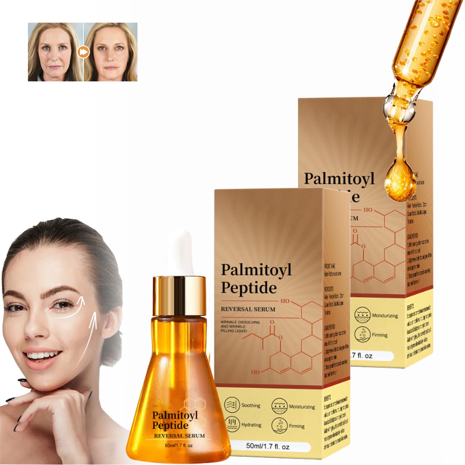 XJZGXMB Sosmoth RevitaPeptide Reversal Serum, Revita Peptide Reversal Serum, Peptide Wrinkle-Filling Essence, Bosin peptide Anti-Wrinkle Serum, Hydrating Plump Skin & Reduce Wrinkles