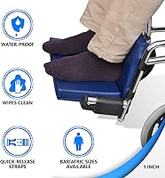 Vista 2 de NYOrtho Extensor de reposapiés para silla de ruedas, protector de cojín de piernas, se asegura fácilmente con correa de liberación rápida, anchos