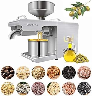 Oil Press Machine Home Cold/Heat Oil Press Machine 304 Stainless Steel Electric High Extraction Seed Oil Press Oil Expeller for Olive Coconut Canola Sesame Peanut Coconut 220V