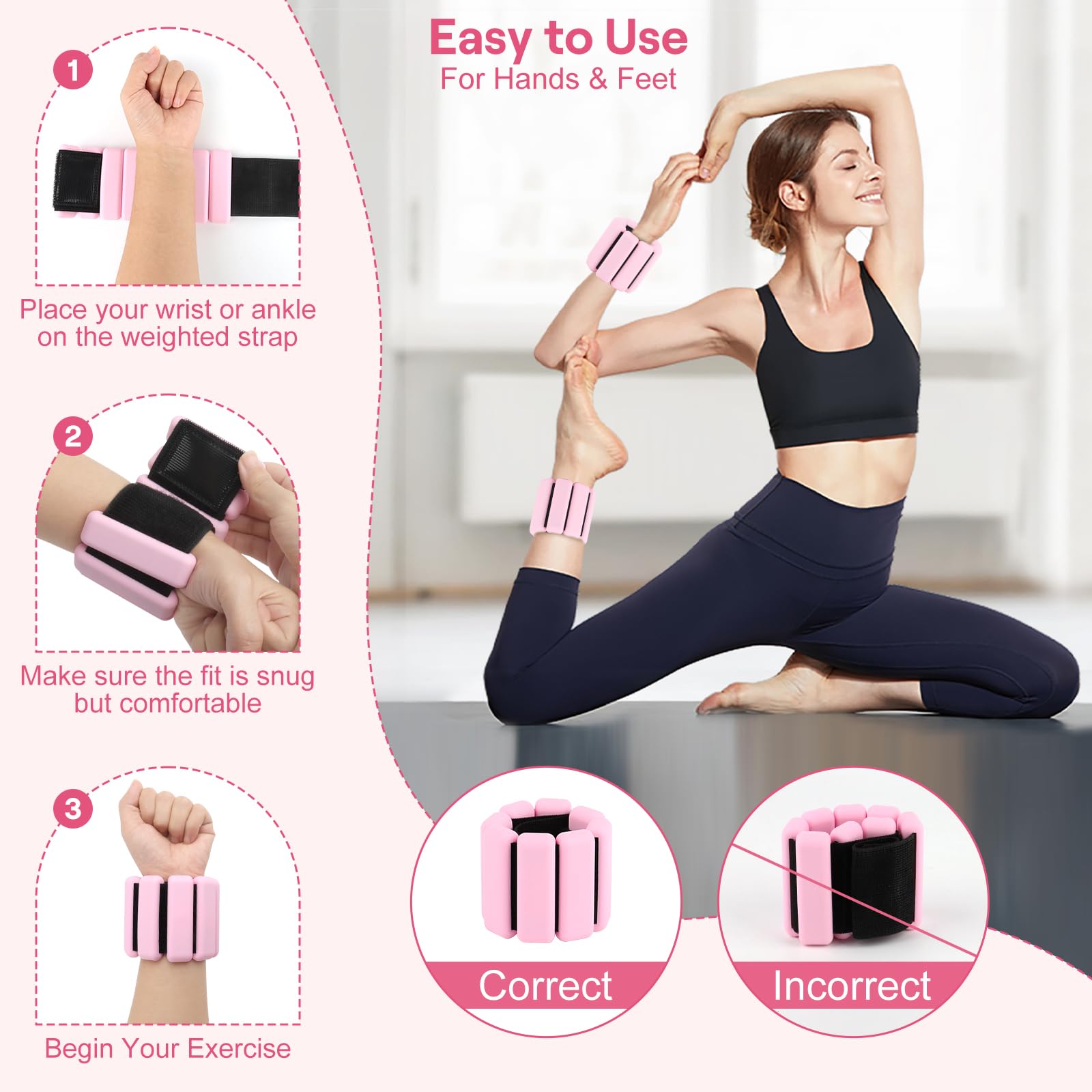 2 Pezzi Pesi per Caviglie, Cavigliere Pesi/0,45 kg ciascuno, Cavigliera, Ankle Weights per Camminata,Yoga, Corsa, Formas Fisica, Pilates, Aerobica