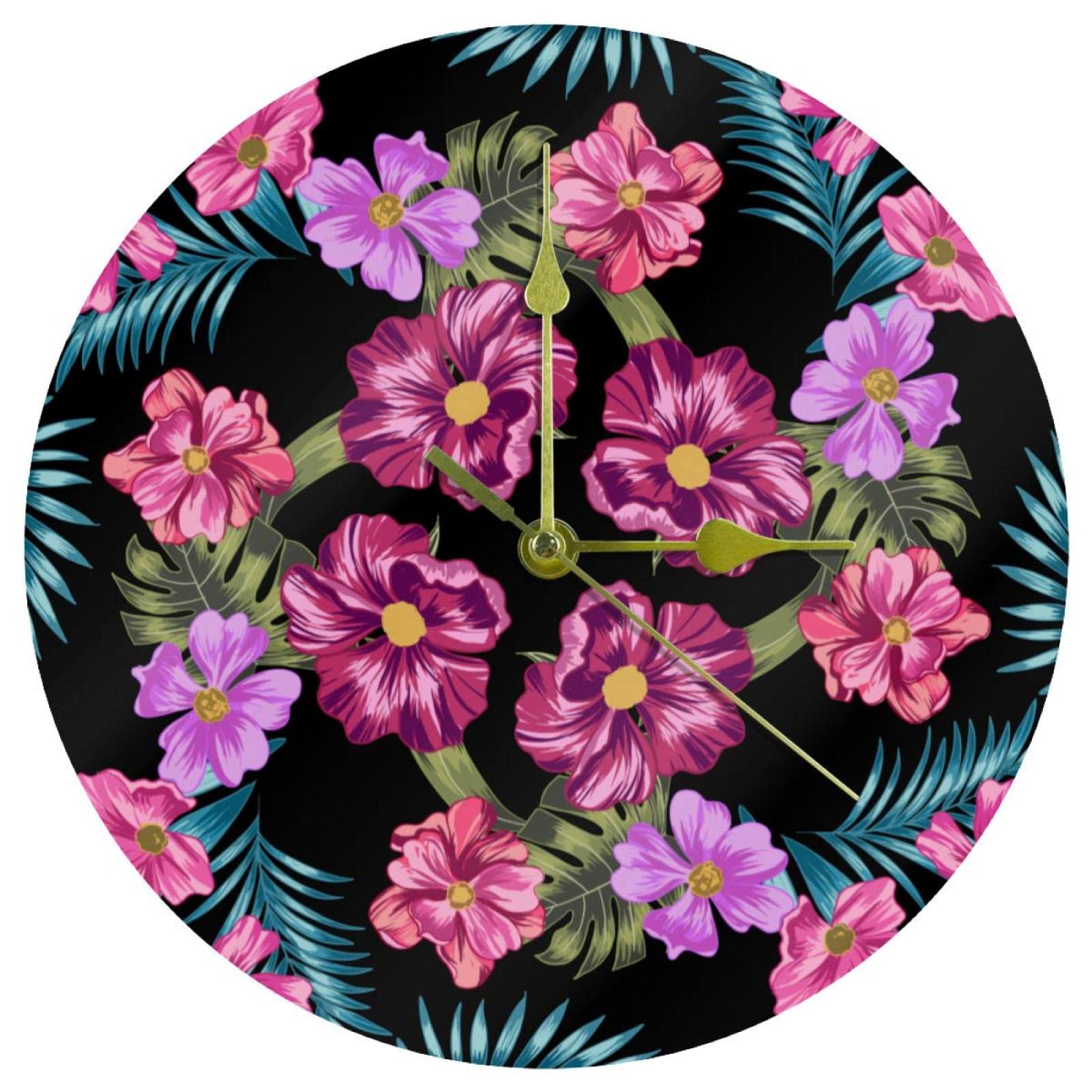 Horloge murale monde de fleurs tropicales 24 cm le cadeau idéal pour la maison