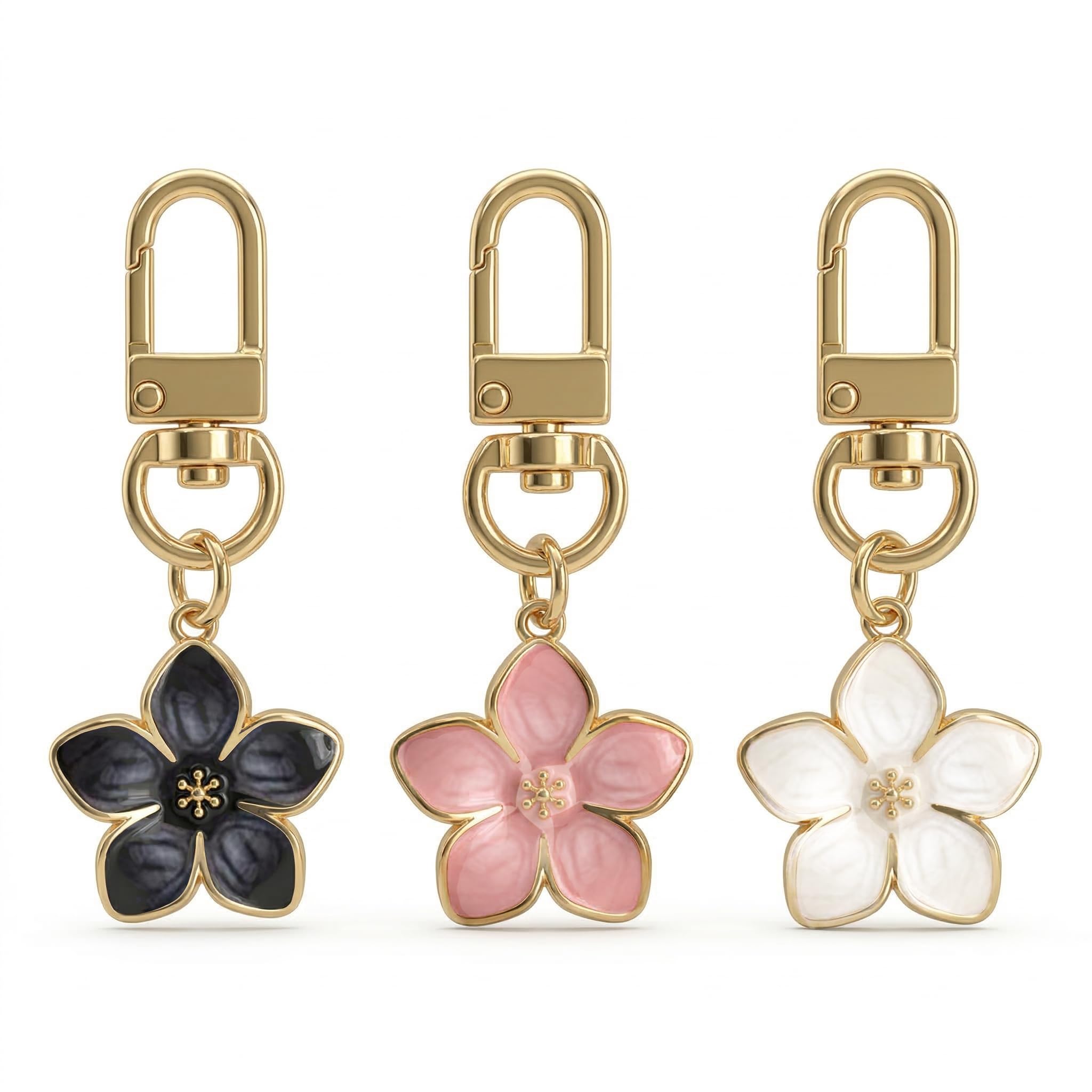 Cute Flower keychains for Women, Aesthetic Keychain Charms, Bag & Purse Charms for Handbags & Backpacks Accessories