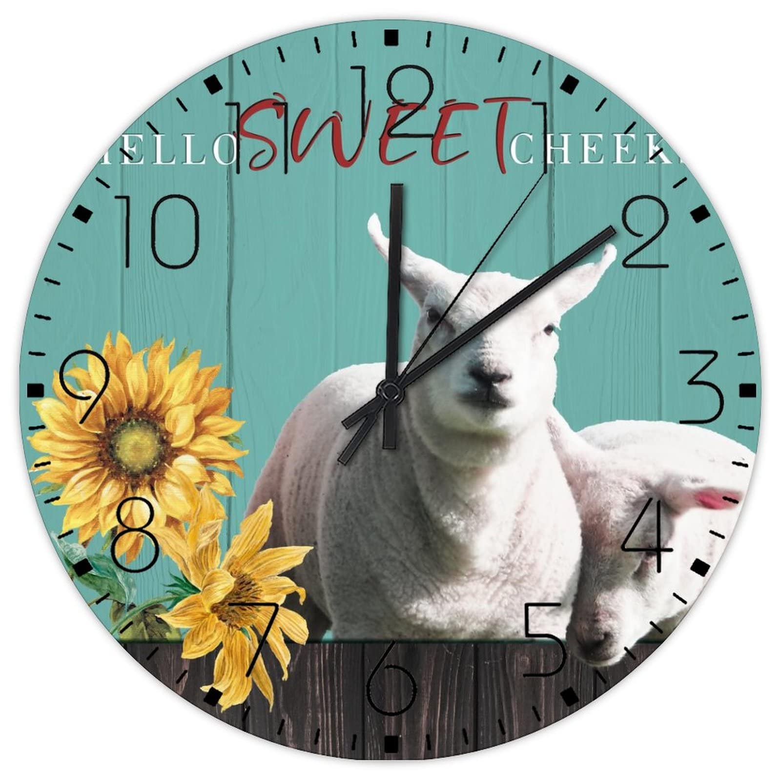 Horloge en bois effet peinture à l'huile vieillie pour décoration de bureau