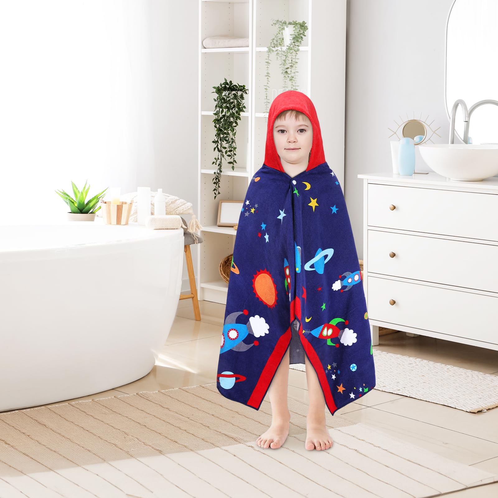decalsweet Serviette de Plage Capuche 100% Coton Serviette de