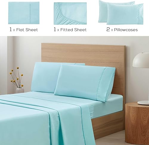 Vista 73 de Mueller Serie 1800 - Juego de sábanas ultrasuaves de 6 piezas, esquinas profundas de hasta 16 pulgadas, transpirables, hipoalergénicas, Verde
