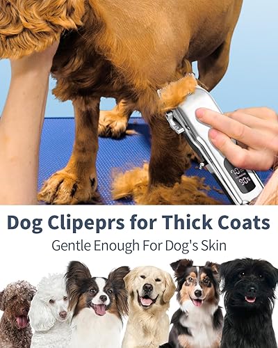 Miniatura 5 de Cortapelos para perros para peluquería Kit de cortadora de pelo para perros para abrigos gruesos y pesados, afeitadora inalámbrica para mascotas -