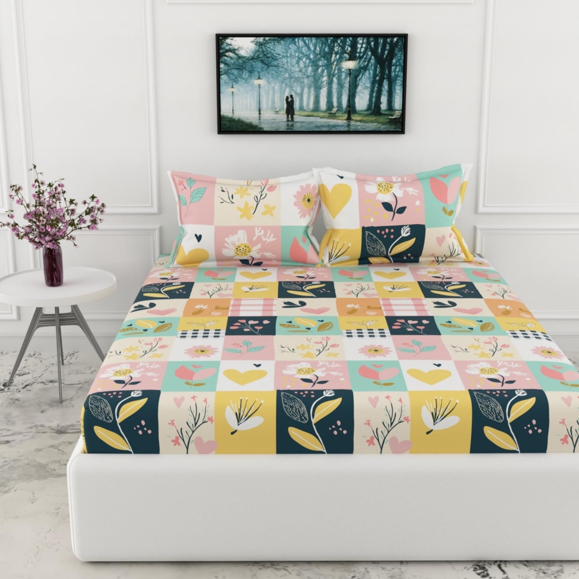 King Size Cotton Fitted Sheet Set - Loreto -25 King Size Cotton Fitted Sheet Set - Loreto -25