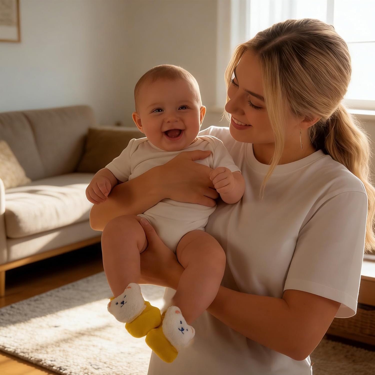 Baby Socks Non-Slip Grips for Babies Infant Girls Boys Cute Flower Bear Head Ankle Socks Newborn Toddler - Image 2