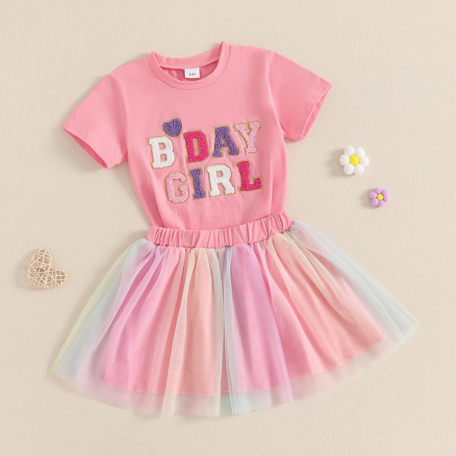 Kayotuas Toddler Baby Girl Birthday Outfit Birthday Girl T Shirt Tutu Tulle Skirts Kids Girls Cake Smash Dress Summer Clothes - Image 2