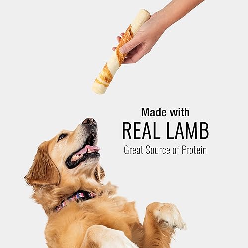 Vista 25 de GOOD 'N' FUN Rollos pequeños hechos con venado real, 10 unidades, cuero crudo altamente digerible para perros, multicolor, número de modelo: P-94431