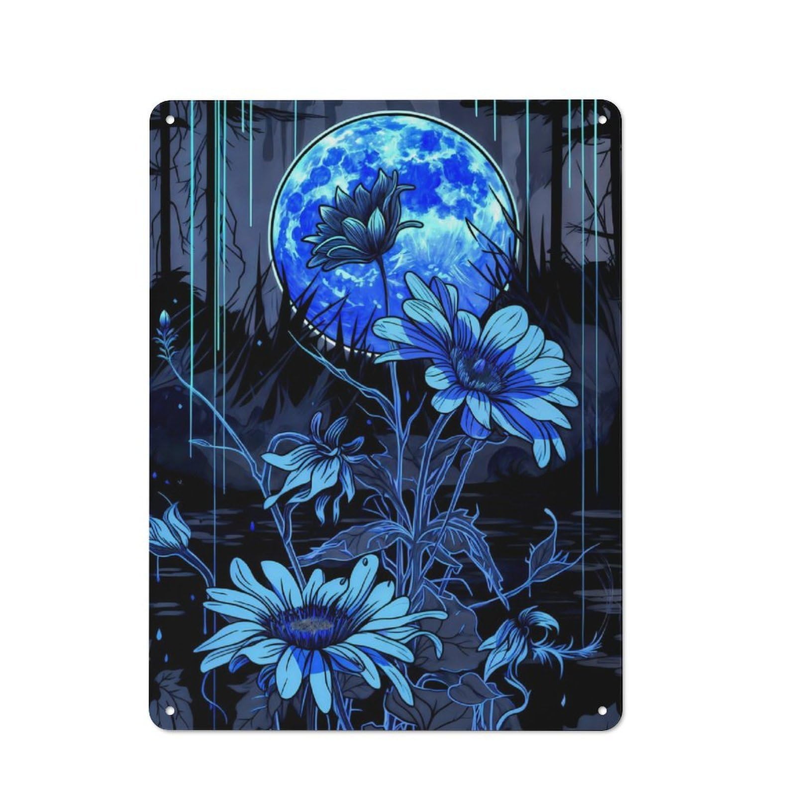 Junmoney Flower Vintage-Inspired Tin Sign 40X30cm For Café Or Restaurant, For Cooler-Month Interiors With Vintage Character