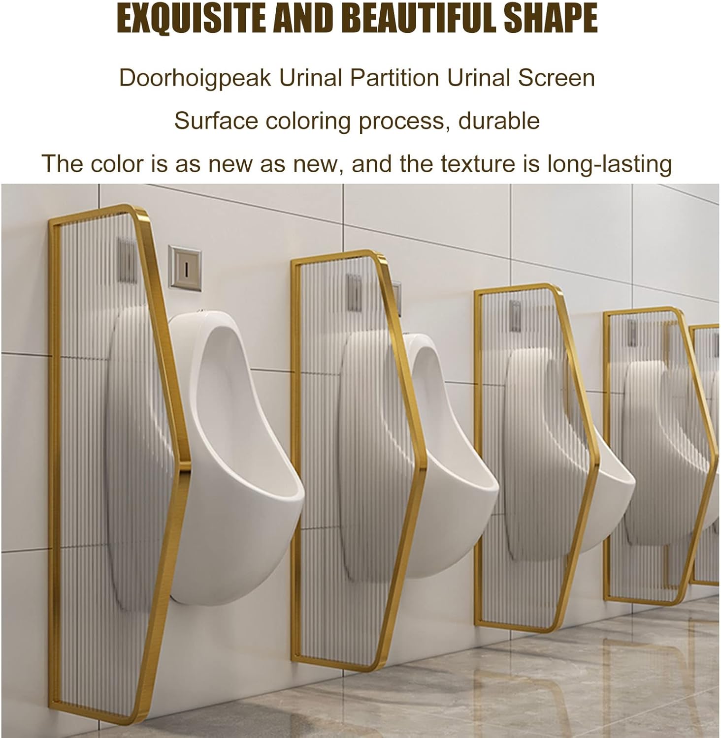 3PCS Urinal Privacy Screen Room Divider Panel, Toilet Partition Board Urinal Baffle Urinal Barrier, Tempered Glass Wall Divider Waterproof Privacy Screen, Commercial Part