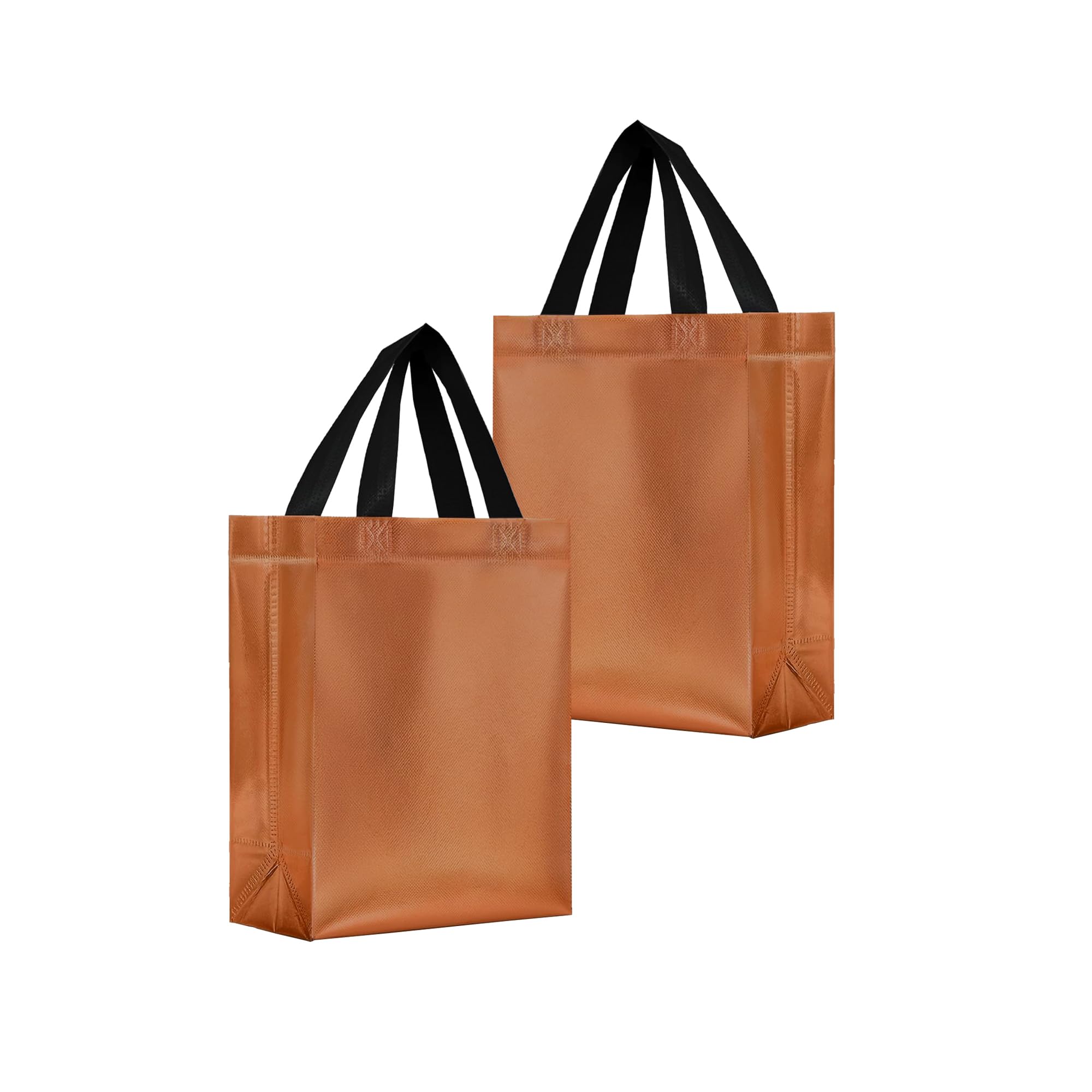 Lavya Small Size Pack of 10 Pcs Glossy Metallic Laminated Non-Woven Reusable Eco-Friendly Party Return Gift Bags (Red) (Small 9.5x10x4 Inch)