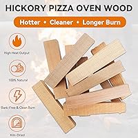 Vista 2 de Madera para horno de pizza de nogal hickory de 6 pulgadas, caja de 15 libras – leña seca en horno y sin corteza para hornos de pizza, barbacoa
