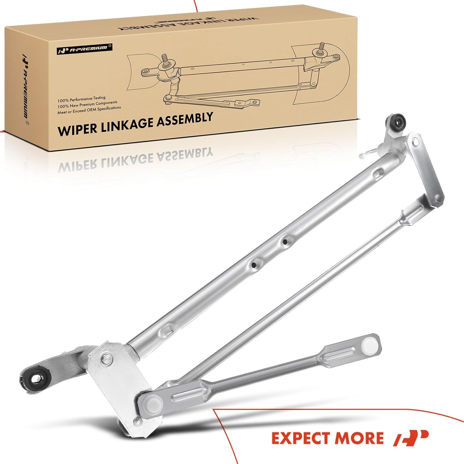 A-Premium Front Windshield Wiper Transmission Linkage Assembly Compatible with Chevrolet Malibu 2008-2012 & Pontiac G6 2005-2010 & Saturn Aura 2007-2009