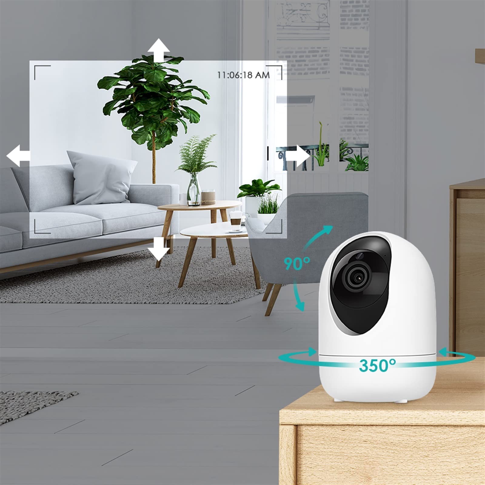 Kamera IP 3MP Baby Monitor CCTV Kamera bezpieczeństwa w domu Kryty AI Automatyczne śledzenie Audio Video Kamera monitorująca(3MP Add 128G Card)